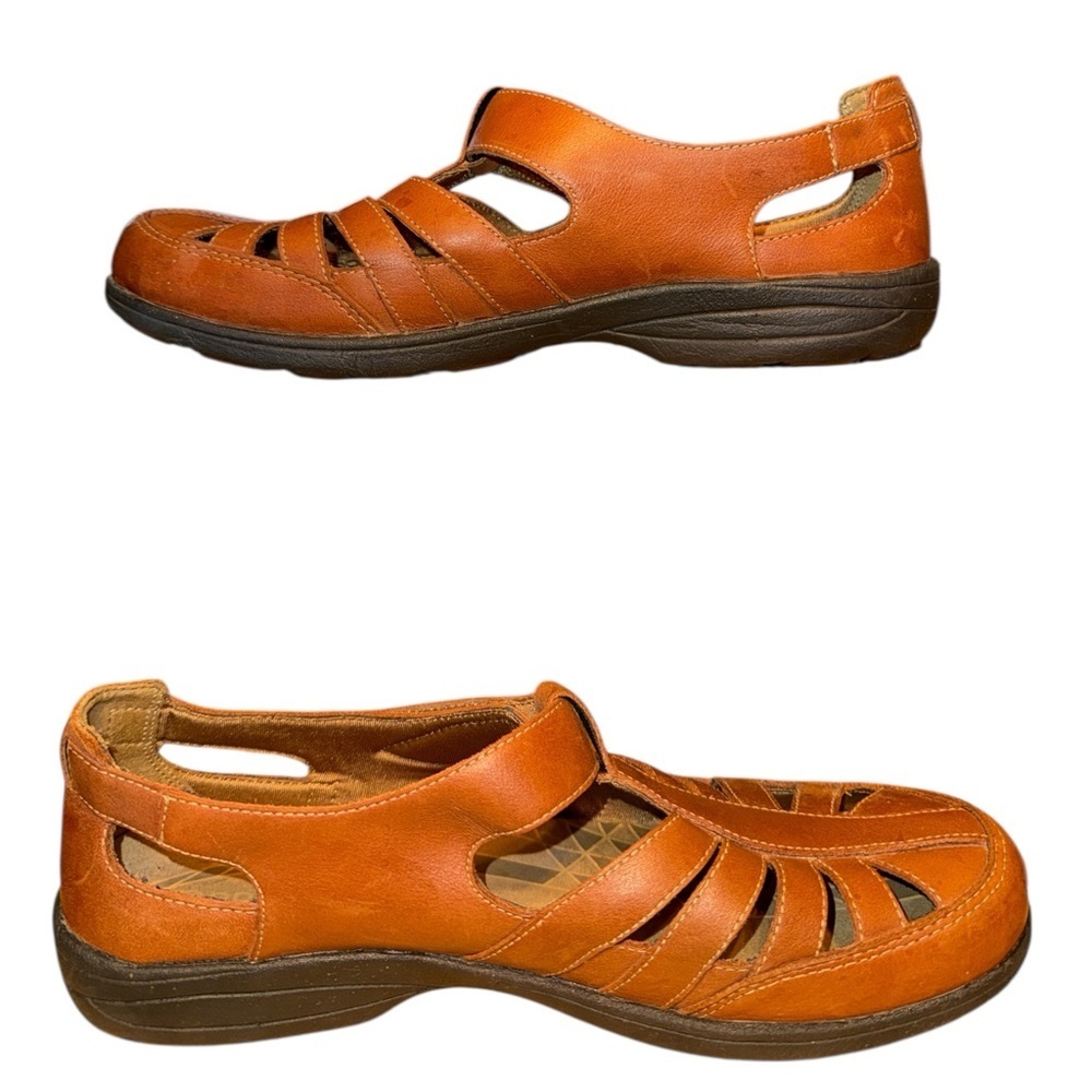 Abeo Pro SmartSystem Tan Leather Fisherman Sandals Velcro Comfort Shoes Size 8.5 - Picture 3 of 9